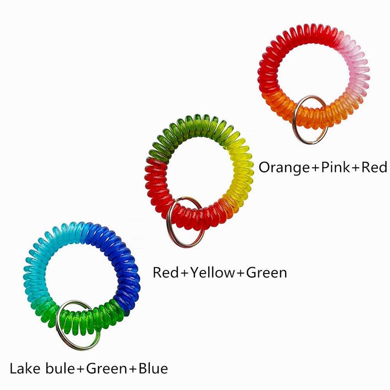 HAMIYELL Pack of 6 Colorful Spring Spiral Wrist Coil Key Chain, Wristband Key Ring, Bracelet Keychain - Image 4